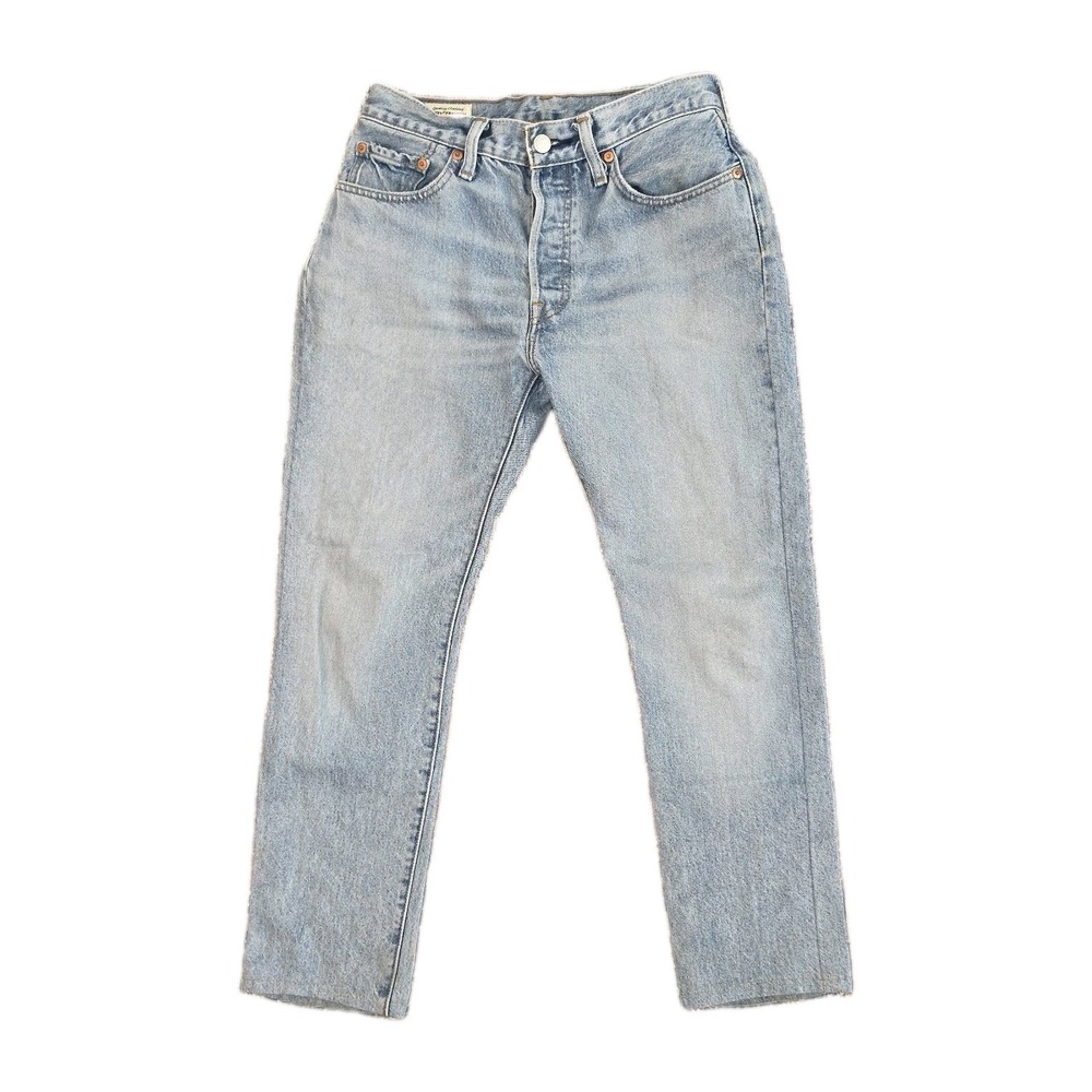 Levi's 501 Jeans Premium Light Wash Denim Button Fly Straight Leg W26 L 25 *read